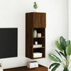 TV-kaappi LED-valoilla ruskea tammi 30,5x30x90 cm