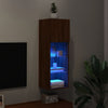 TV-kaappi LED-valoilla ruskea tammi 30,5x30x90 cm