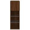TV-kaappi LED-valoilla ruskea tammi 30,5x30x90 cm