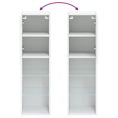 Valkoinen tv-taso led-valoilla Misu 30,5x30x102cm