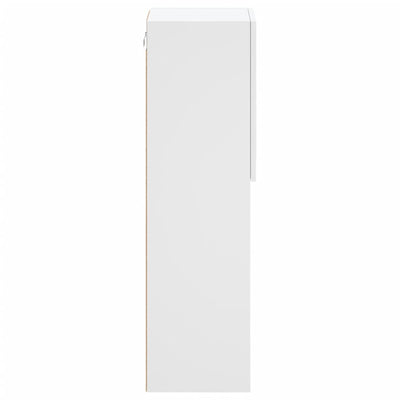 TV-taso LED-valoilla valkoinen 30,5x30x102 cm