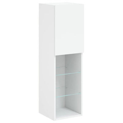 TV-kaapit LED-valoilla 2 kpl valkoinen 30,5x30x102 cm