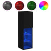TV-taso LED-valoilla musta 30,5x30x102 cm
