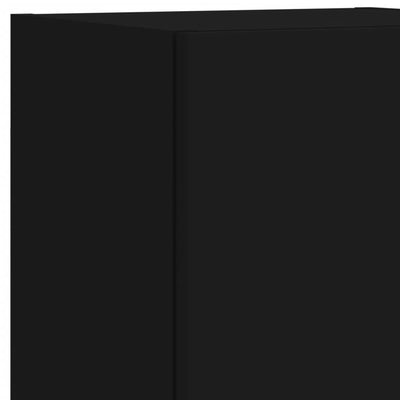 Musta tv-taso led-valoilla Misu 30,5x30x102cm