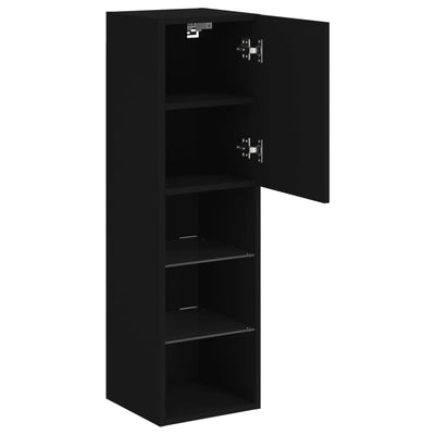 TV-taso LED-valoilla musta 30,5x30x102 cm