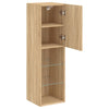 TV-taso LED-valoilla Sonoma-tammi 30,5x30x102 cm
