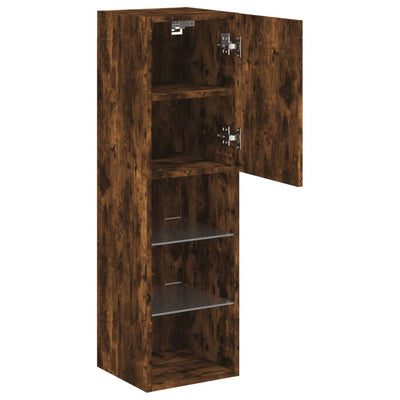 TV-taso LED-valoilla savutammi 30,5x30x102 cm