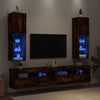 TV-kaapit LED-valoilla 2 kpl savutammi 30,5x30x102 cm