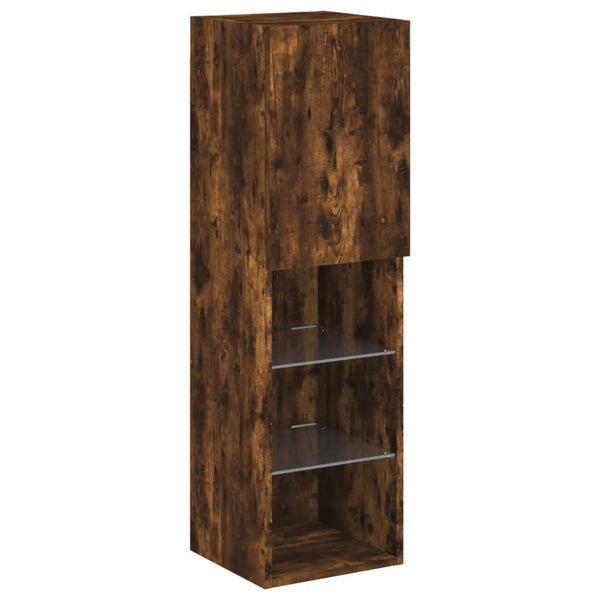 TV-kaapit LED-valoilla 2 kpl savutammi 30,5x30x102 cm