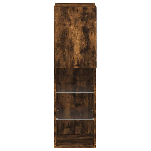 TV-kaapit LED-valoilla 2 kpl savutammi 30,5x30x102 cm
