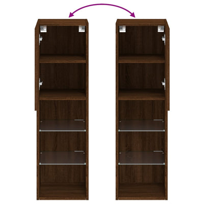 Ruskea tammi tv-taso led-valoilla Misu 30,5x30x102cm