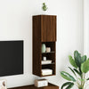 TV-taso LED-valoilla ruskea tammi 30,5x30x102 cm