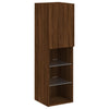 TV-taso LED-valoilla ruskea tammi 30,5x30x102 cm