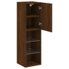 TV-taso LED-valoilla ruskea tammi 30,5x30x102 cm