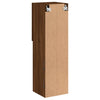 TV-taso LED-valoilla ruskea tammi 30,5x30x102 cm
