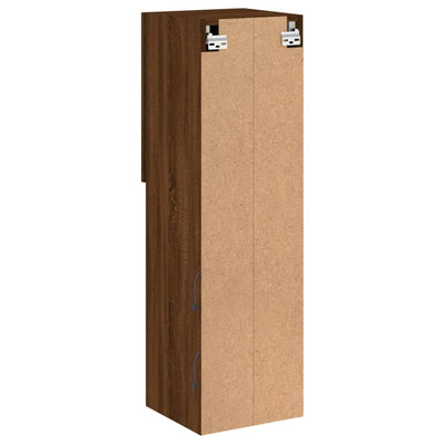 TV-taso LED-valoilla ruskea tammi 30,5x30x102 cm