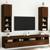 TV-kaapit LED-valoilla 2 kpl ruskea tammi 30,5x30x102 cm