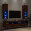 TV-kaapit LED-valoilla 2 kpl ruskea tammi 30,5x30x102 cm