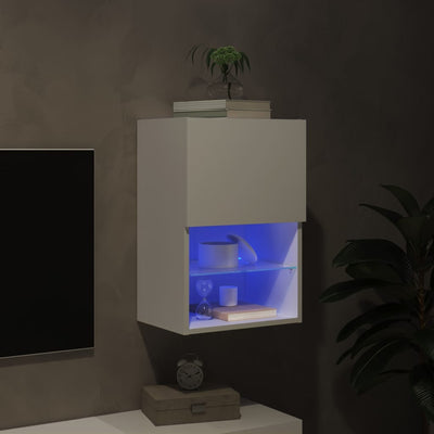 TV-taso LED-valoilla valkoinen 40,5x30x60 cm
