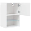 TV-taso LED-valoilla valkoinen 40,5x30x60 cm