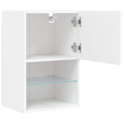 TV-taso LED-valoilla valkoinen 40,5x30x60 cm