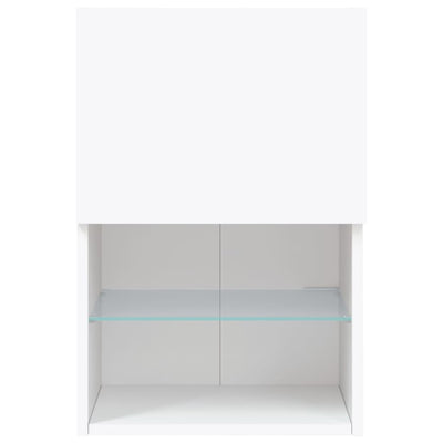 TV-taso LED-valoilla valkoinen 40,5x30x60 cm