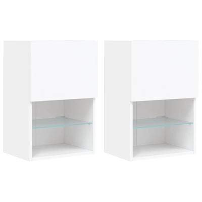 TV-kaapit LED-valoilla 2 kpl valkoinen 40,5x30x60 cm