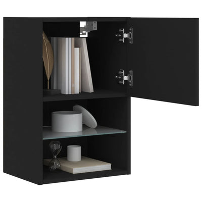 TV-taso LED-valoilla musta 40,5x30x60 cm