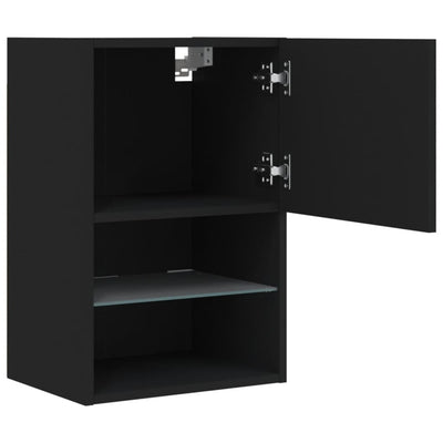 TV-taso LED-valoilla musta 40,5x30x60 cm