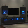 TV-kaapit LED-valoilla 2 kpl musta 40,5x30x60 cm