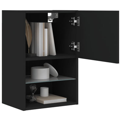 TV-kaapit LED-valoilla 2 kpl musta 40,5x30x60 cm