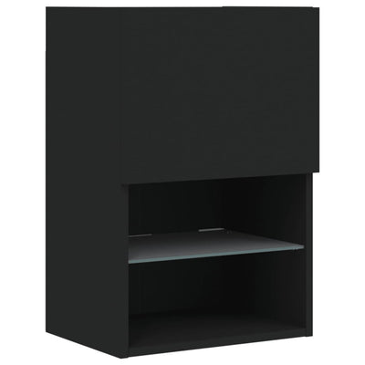 TV-kaapit LED-valoilla 2 kpl musta 40,5x30x60 cm
