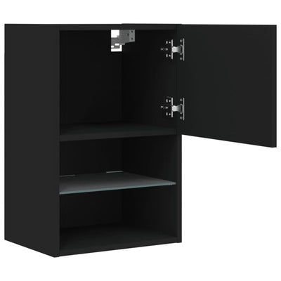 TV-kaapit LED-valoilla 2 kpl musta 40,5x30x60 cm