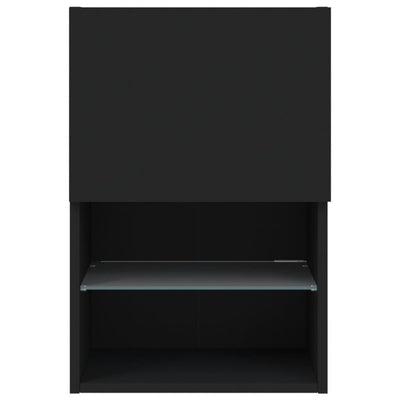 TV-kaapit LED-valoilla 2 kpl musta 40,5x30x60 cm