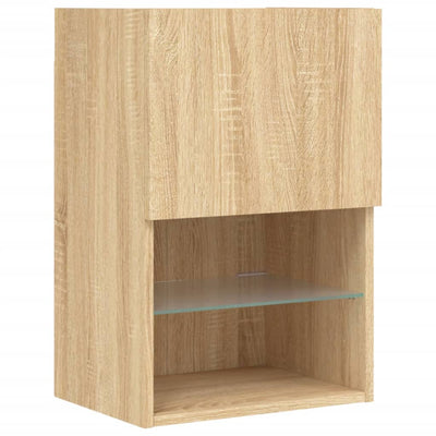TV-taso LED-valoilla Sonoma-tammi 40,5x30x60 cm