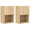 TV-kaapit LED-valoilla 2 kpl Sonoma-tammi 40,5x30x60 cm