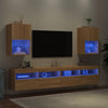 TV-kaapit LED-valoilla 2 kpl Sonoma-tammi 40,5x30x60 cm