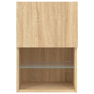 TV-kaapit LED-valoilla 2 kpl Sonoma-tammi 40,5x30x60 cm