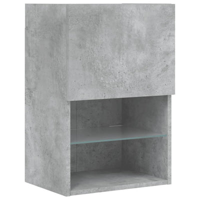 TV-taso LED-valoilla betoninharmaa 40,5x30x60 cm