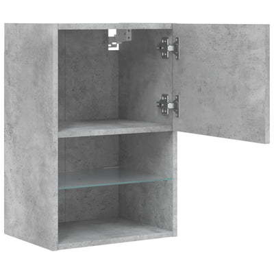 TV-taso LED-valoilla betoninharmaa 40,5x30x60 cm