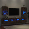 TV-kaapit LED-valoilla 2 kpl savutammi 40,5x30x60 cm