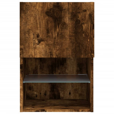 TV-kaapit LED-valoilla 2 kpl savutammi 40,5x30x60 cm