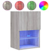 TV-taso LED-valoilla harmaa Sonoma 40,5x30x60 cm