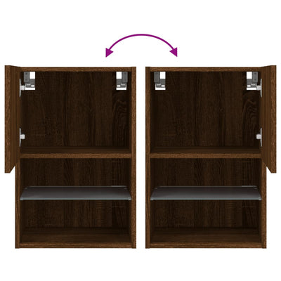 Ruskea tammi tv-kaapit led-valoilla Misu 40,5x30x60cm (2 kpl)