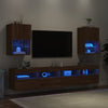 TV-kaapit LED-valoilla 2 kpl ruskea tammi 40,5x30x60 cm