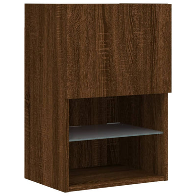 TV-kaapit LED-valoilla 2 kpl ruskea tammi 40,5x30x60 cm
