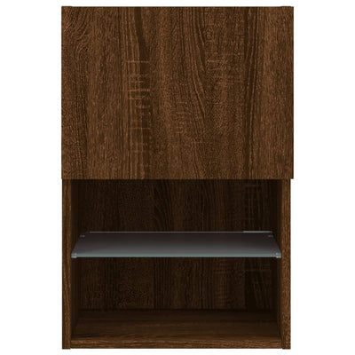 TV-kaapit LED-valoilla 2 kpl ruskea tammi 40,5x30x60 cm