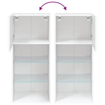 Valkoinen tv-kaappi led-valoilla Misu 40,5x30x90cm