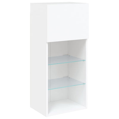 TV-kaappi LED-valoilla valkoinen 40,5x30x90 cm