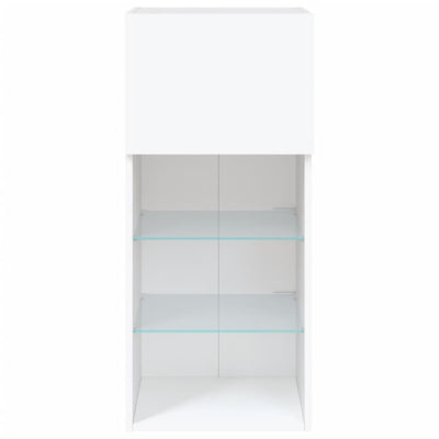 TV-kaappi LED-valoilla valkoinen 40,5x30x90 cm